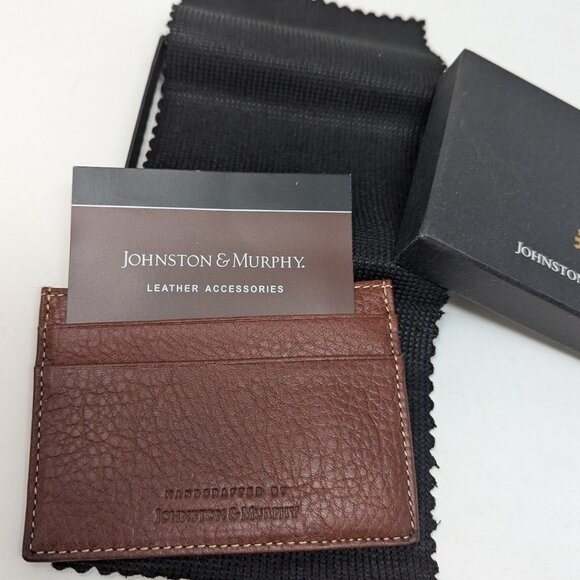 NWOT - Pebble Grain Leather Card Holder - Johnston & Murphy - Picture 4 of 4